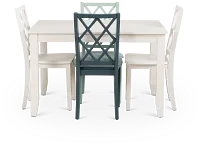 Edgartown White Rectangular Table And Mixed Chairs