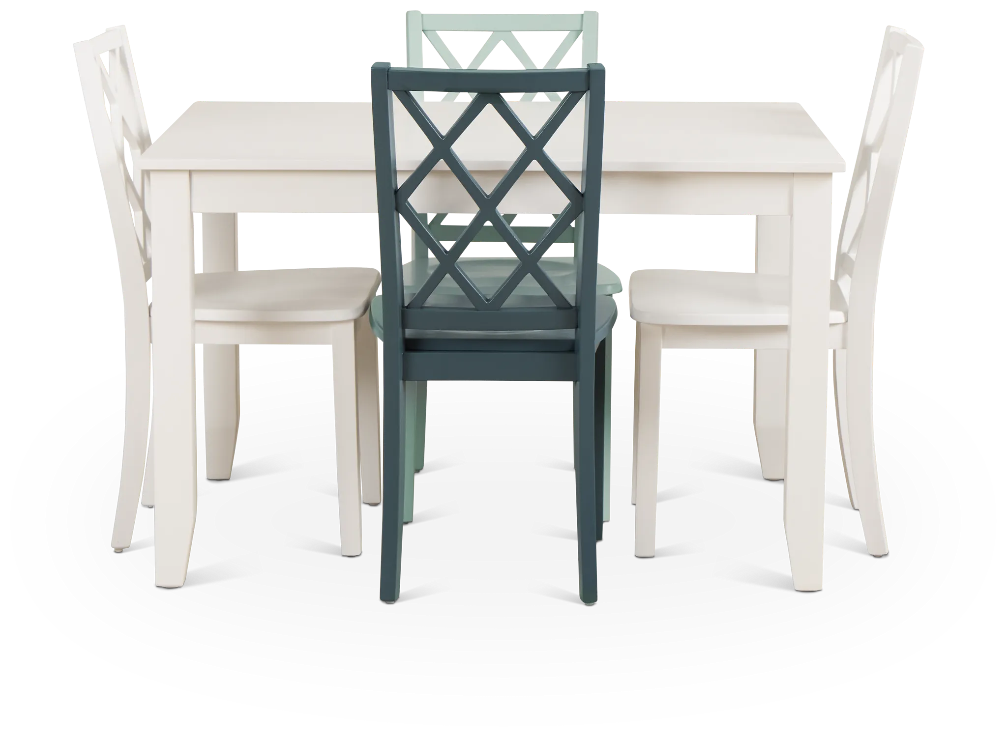 Edgartown White Rectangular Table And Mixed Chairs