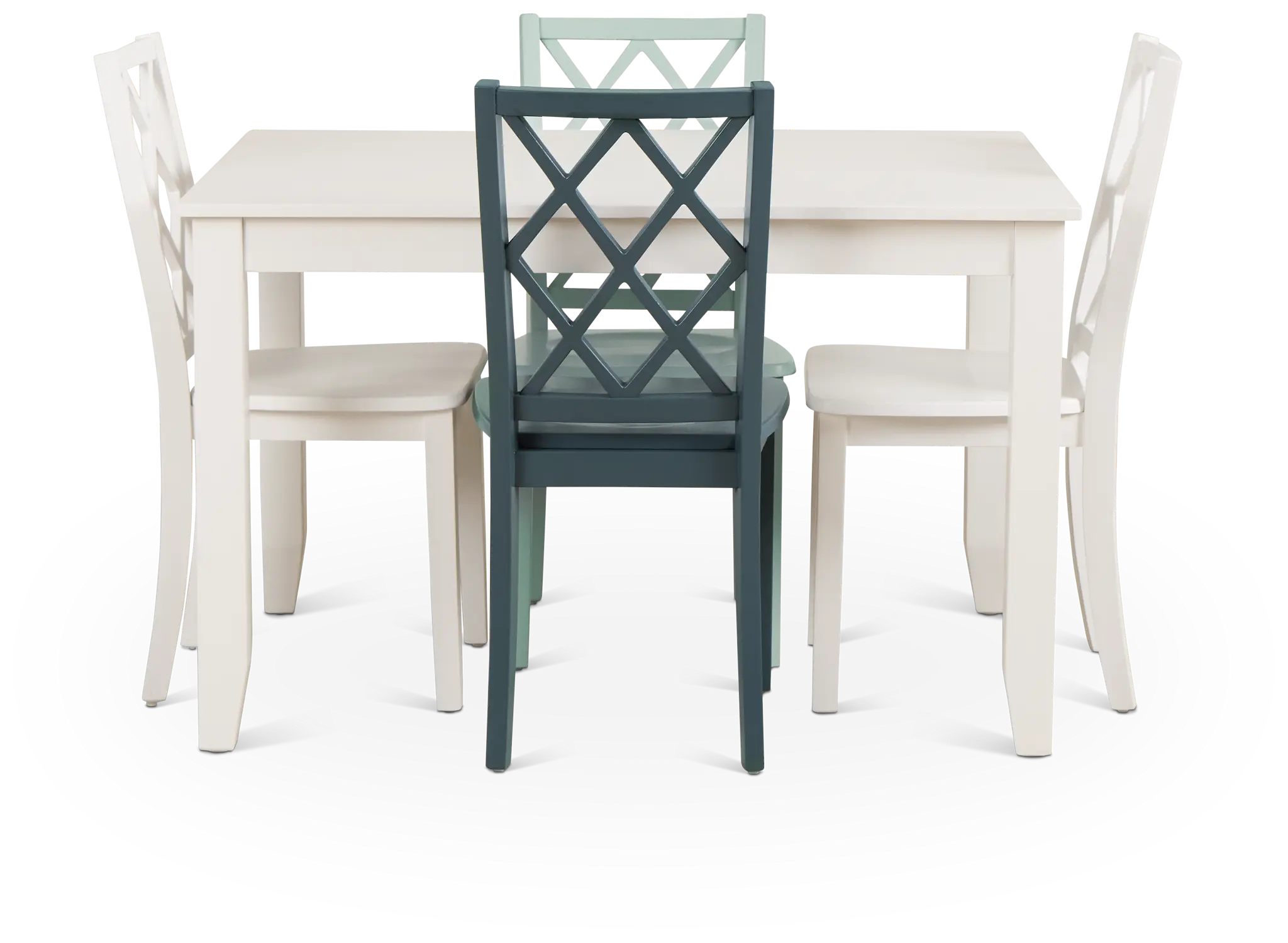 Edgartown White Rectangular Table And Mixed Chairs Edgartown White Rectangular Table And Mixed Chairs