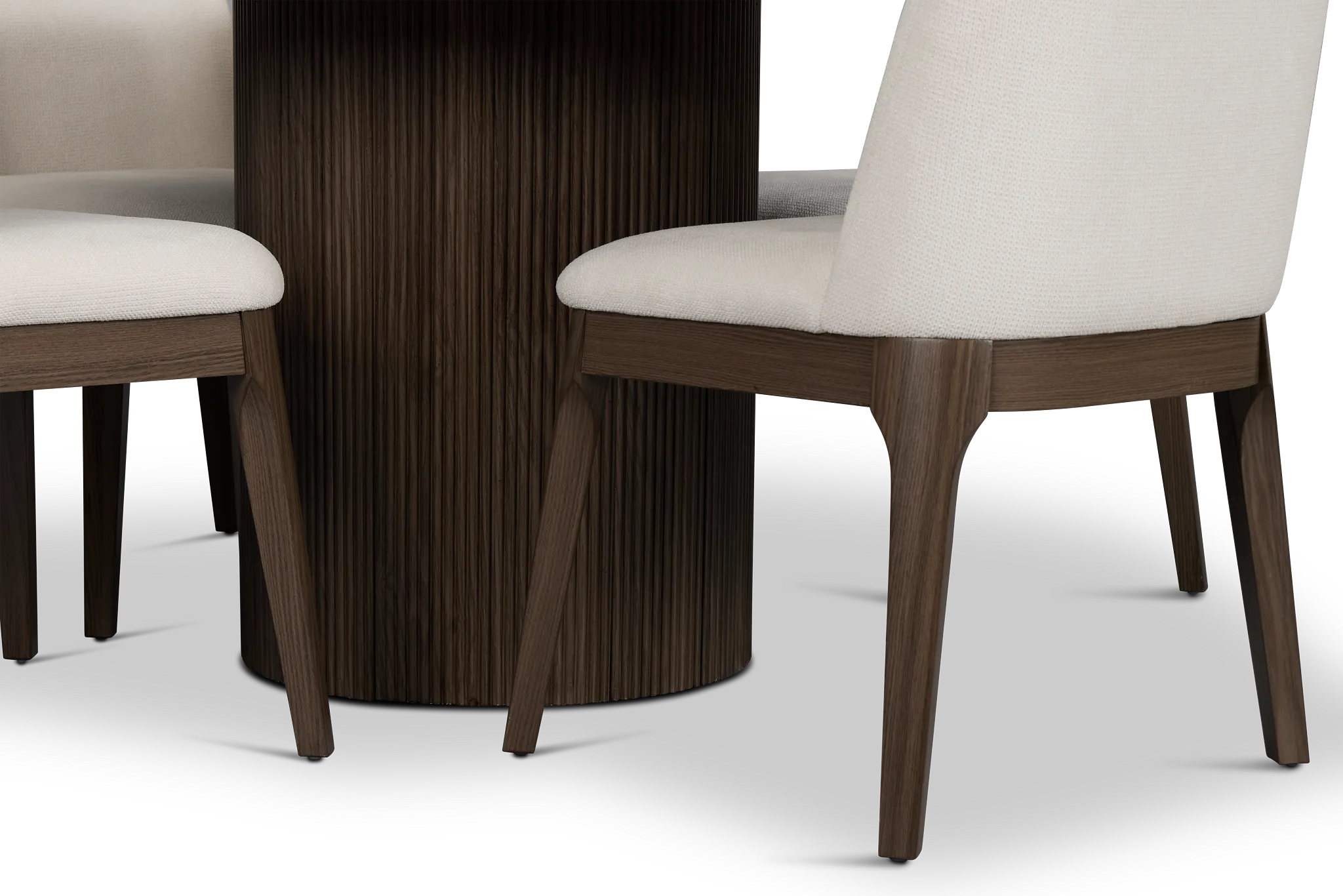 Camden Two-tone Round Table & 4 Upholstered Chairs