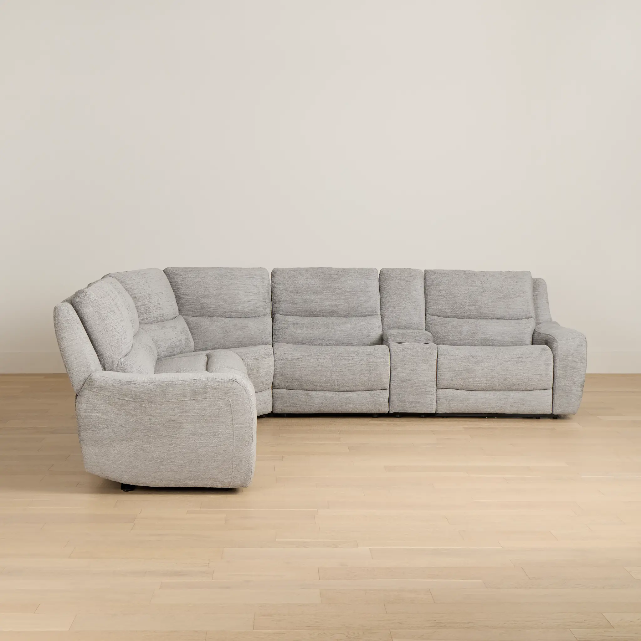 Bennett Gray Fabric Medium Dual Power 2-arm Reclining Sectional Bennett Gray Fabric Medium Dual Power 2-arm Reclining Sectional