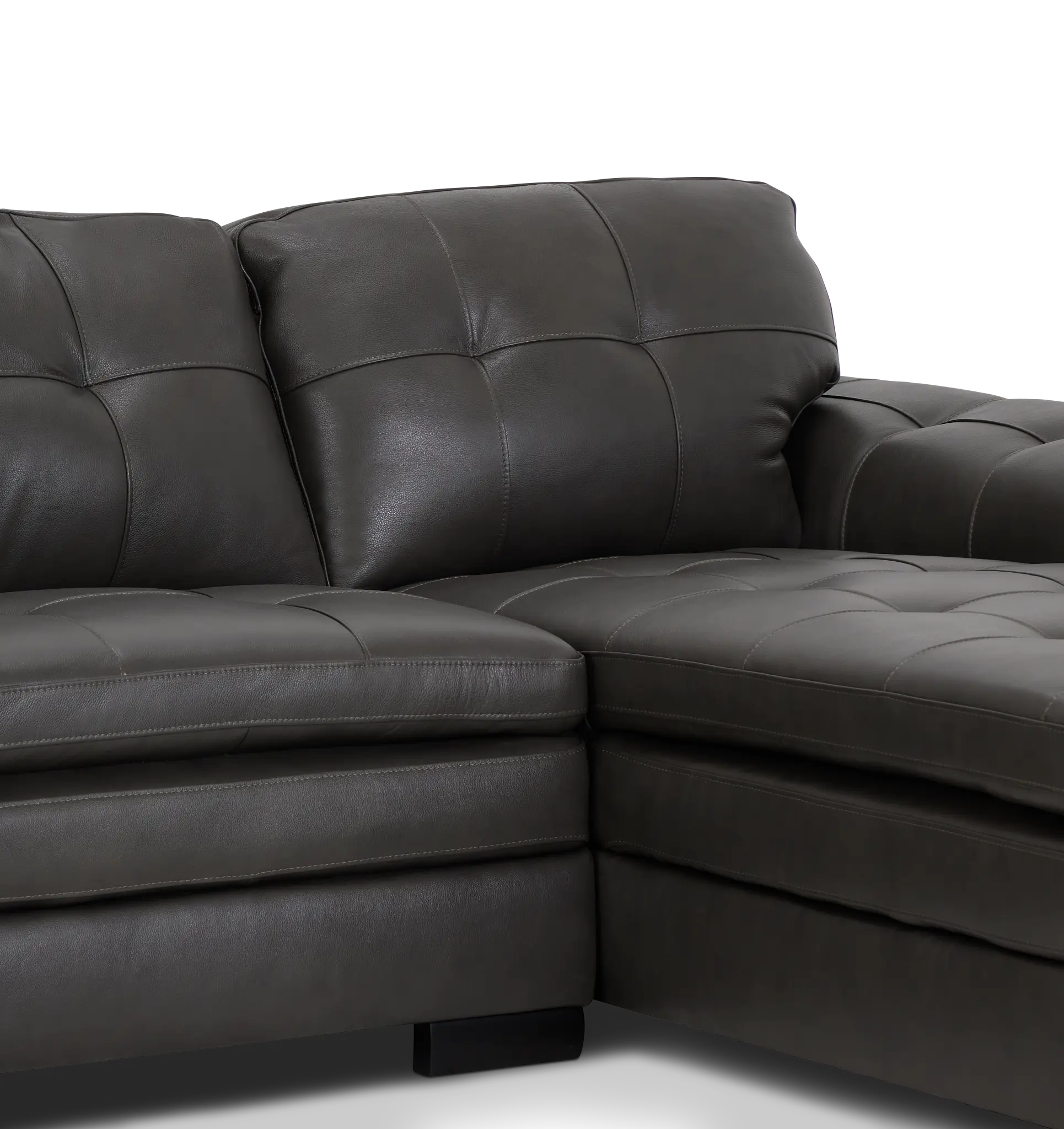 Braden Dark Gray Leather Right Chaise Sectional Braden Dark Gray Leather Right Chaise Sectional