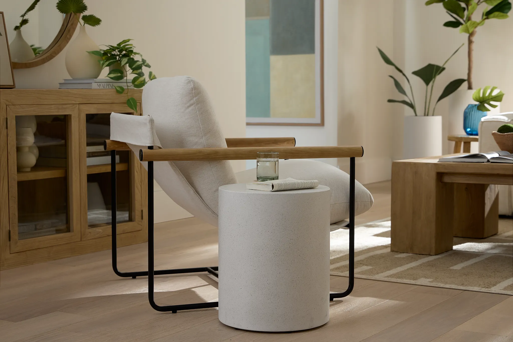 Jensen Beige Round End Table