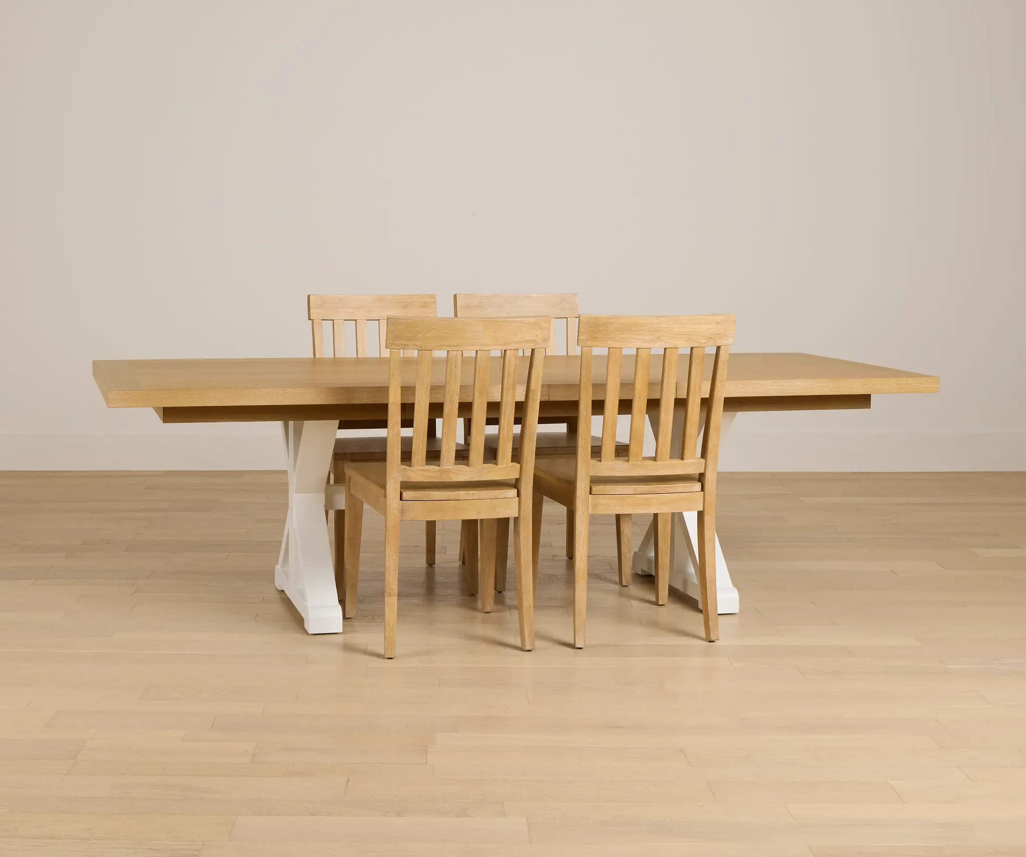 Nantucket Trestle Table & 4 Light Tone Chairs Nantucket Trestle Table & 4 Light Tone Chairs