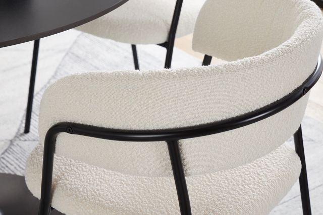 Fremont White Upholstered Arm Chair