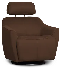 Aria Dark Brown Micro Power Swivel Recliner