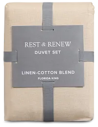Rest & Renew Linen Blend Dark Beige Duvet Set