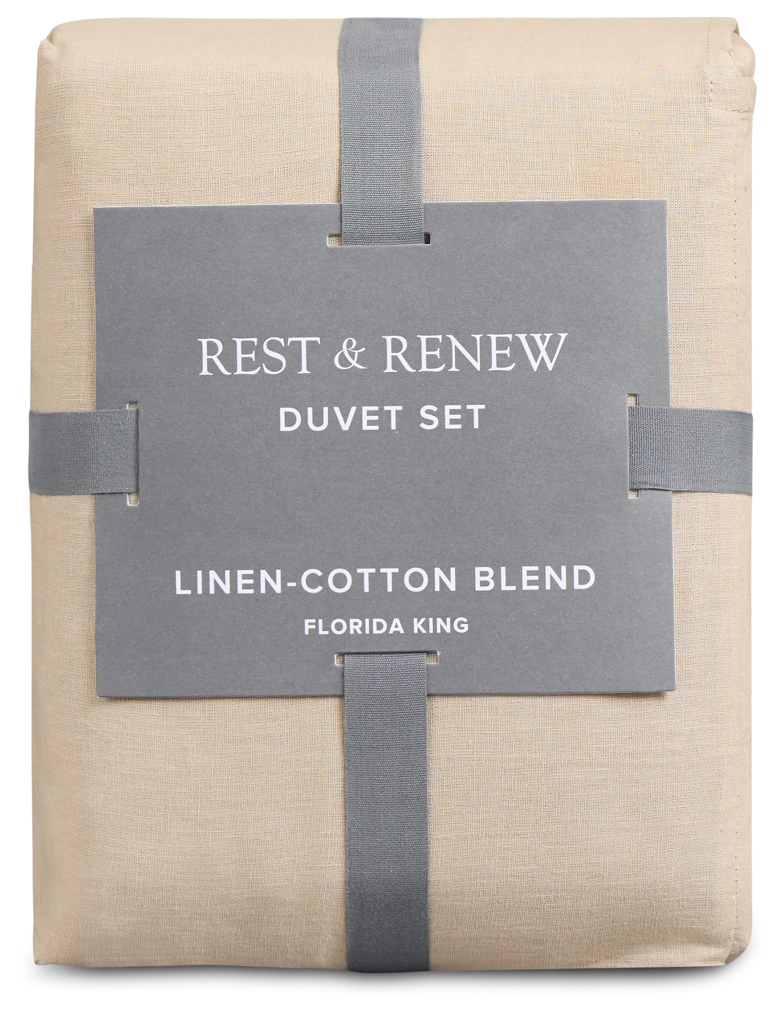 Rest & Renew Linen Blend Dark Beige Duvet Set