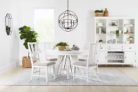 Heron Cove White Round Table & 4 Wood Chairs