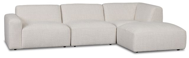 Baylor Light Beige Fabric 4-piece Right Facing Bumper Sectional
