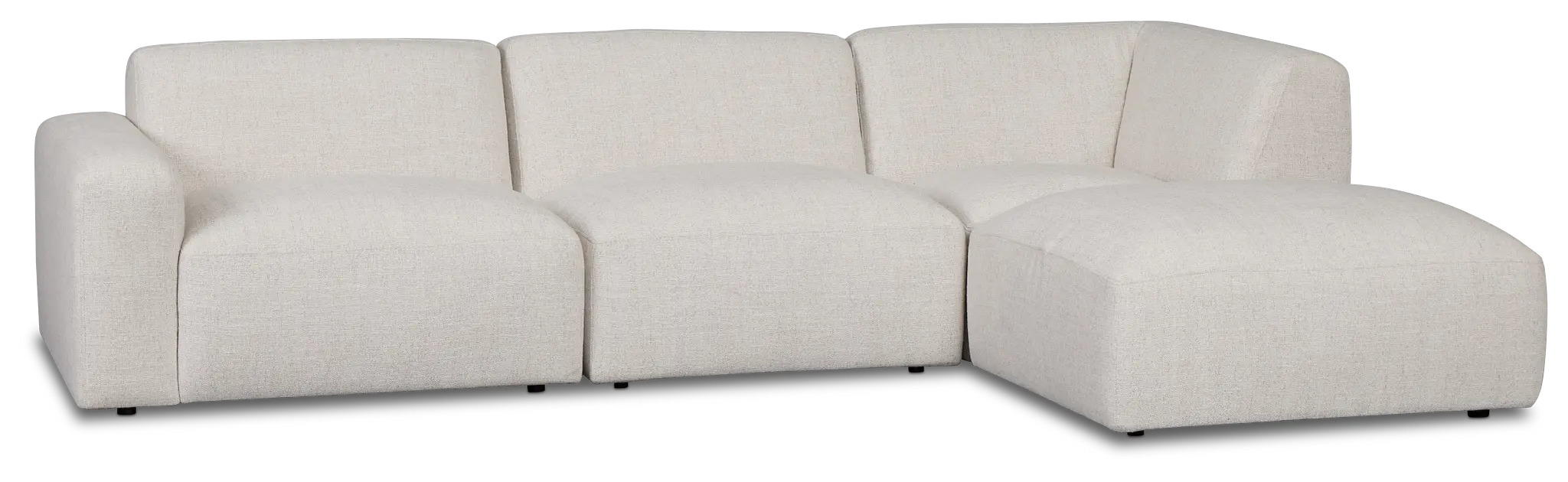 Baylor Light Beige Fabric 4-piece Right Facing Bumper Sectional Baylor Light Beige Fabric 4-piece Right Facing Bumper Sectional