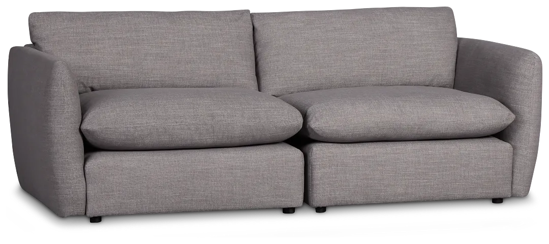 Serena Gray Fabric 2-piece Modular Sofa
