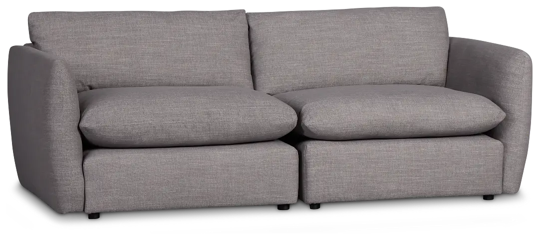 Serena Gray Fabric 2-piece Modular Sofa Serena Gray Fabric 2-piece Modular Sofa