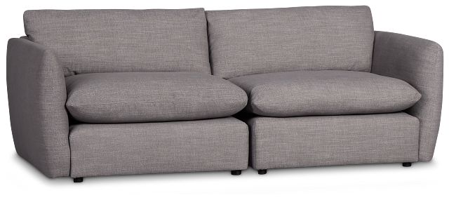 Serena Gray Fabric 2-piece Modular Sofa