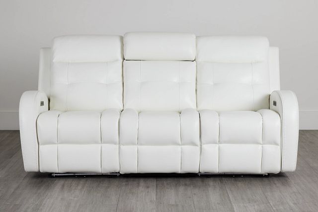 Omega White Micro Power Reclining Sofa