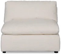 Serena White Fabric Armless Chair