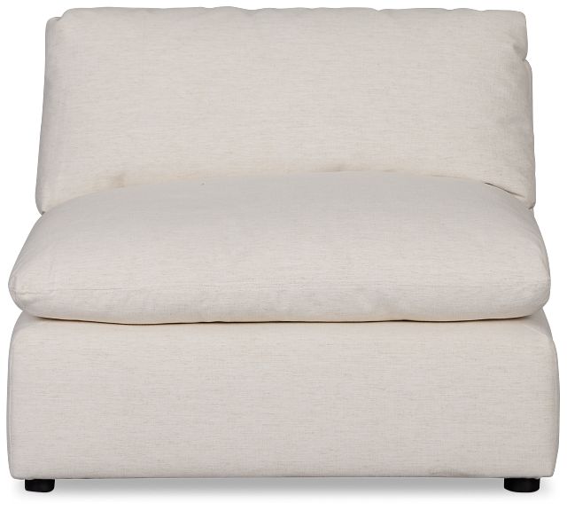 Serena White Fabric Armless Chair