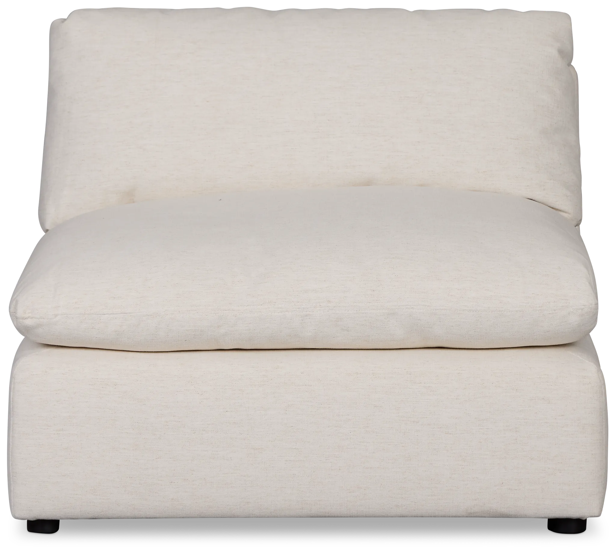 Serena White Fabric Armless Chair