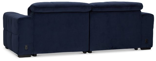 Gemma Navy Velvet Power Chaise Sofa