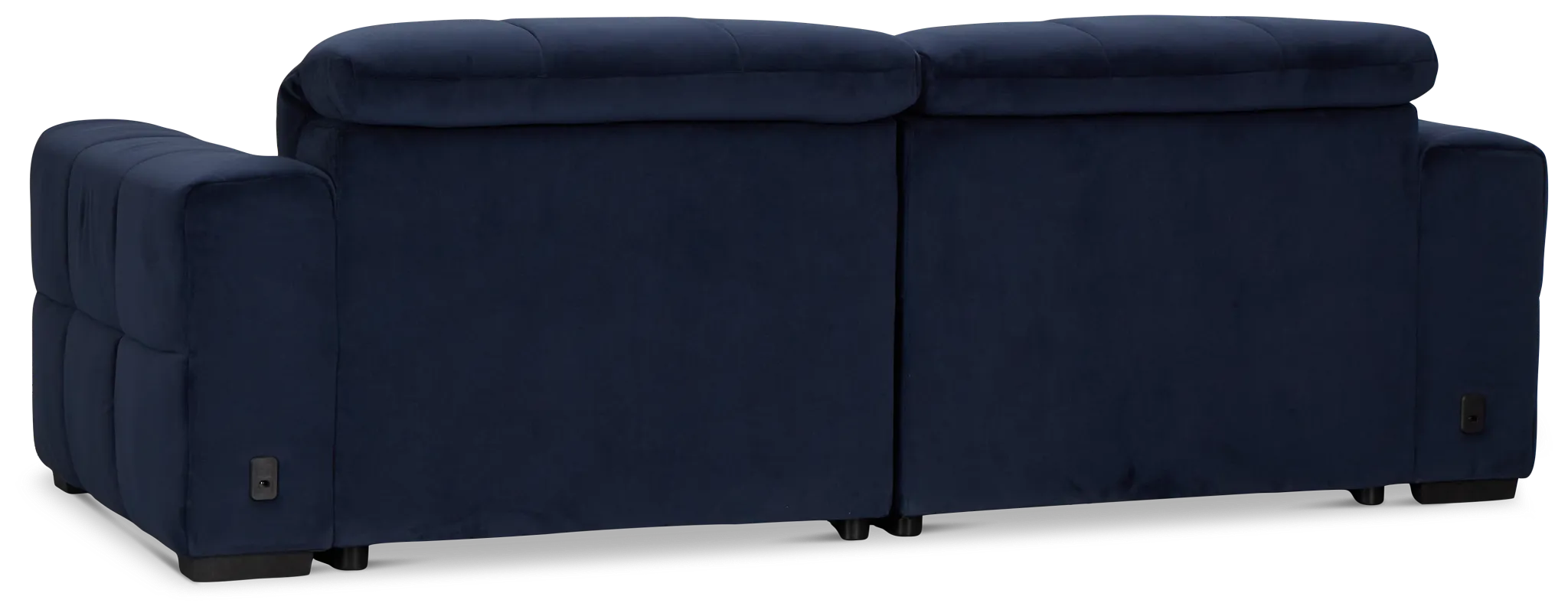 Gemma Navy Velvet Power Chaise Sofa