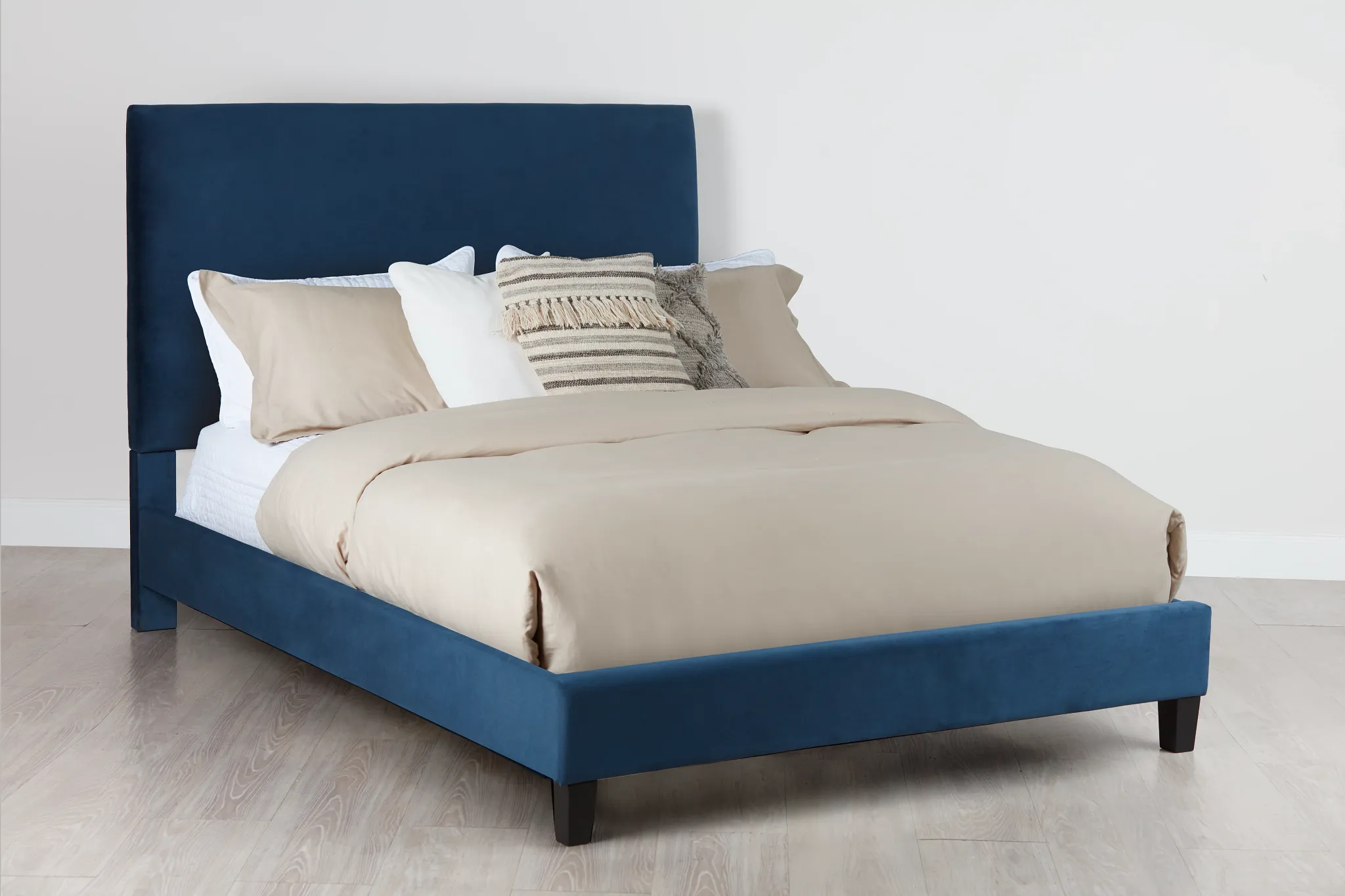 Lucy Dark Blue Uph Platform Bed