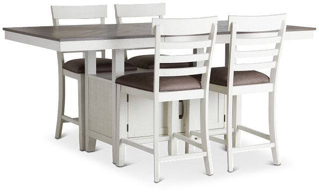 Huntsville Two-tone Rect High Table & 4 Barstools