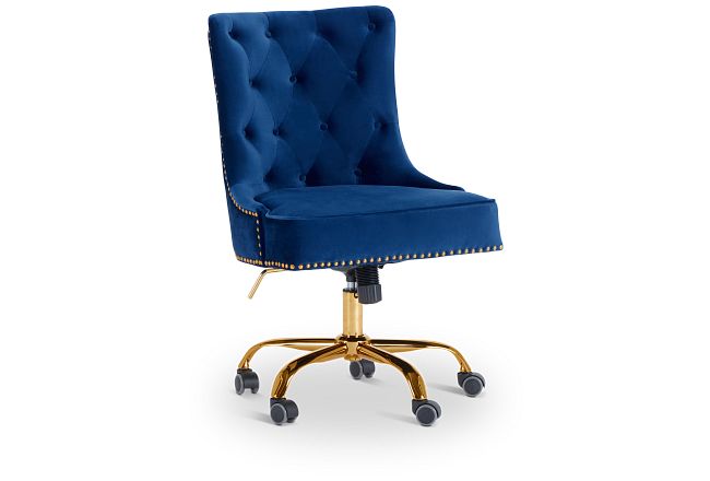 Luca Blue Tufted Desk Chair