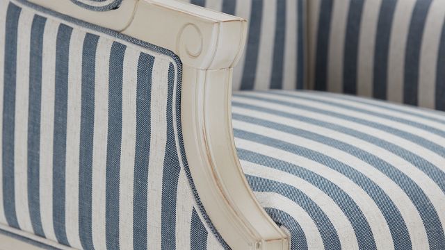 Mckenna Blue Stripe Accent Chair