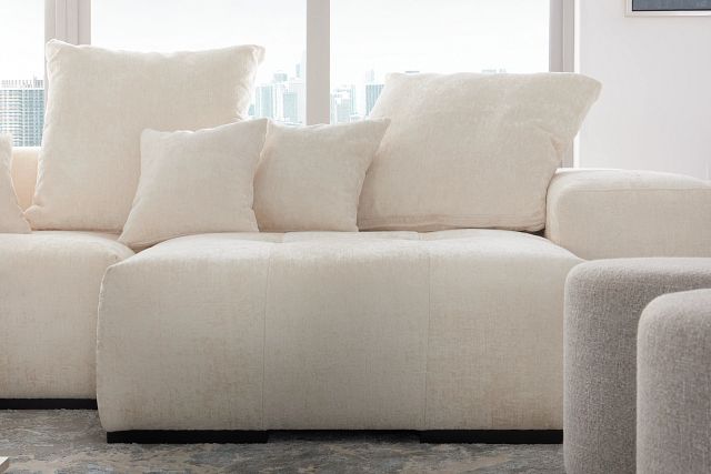 Skylar White Fabric Medium Right Chaise Sectional