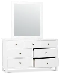 Charleston White Dresser & Mirror