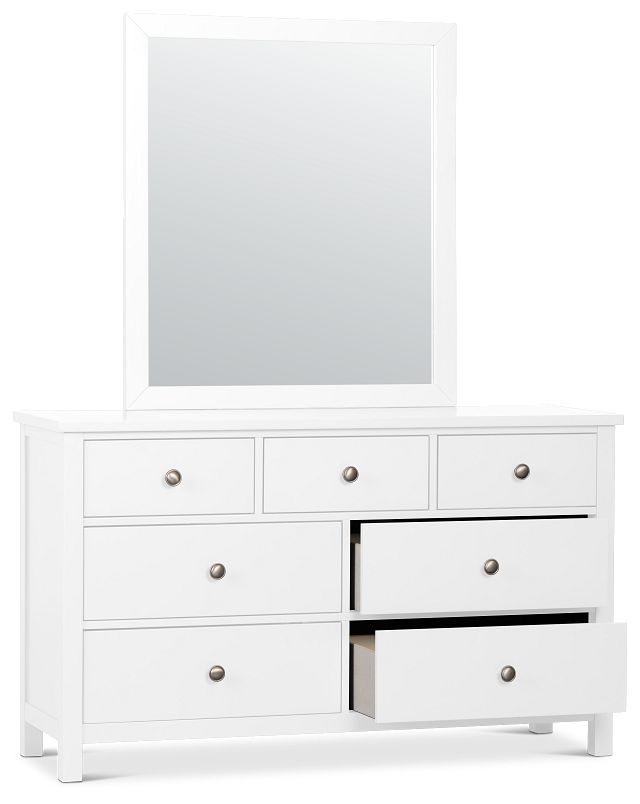 Charleston White Dresser & Mirror