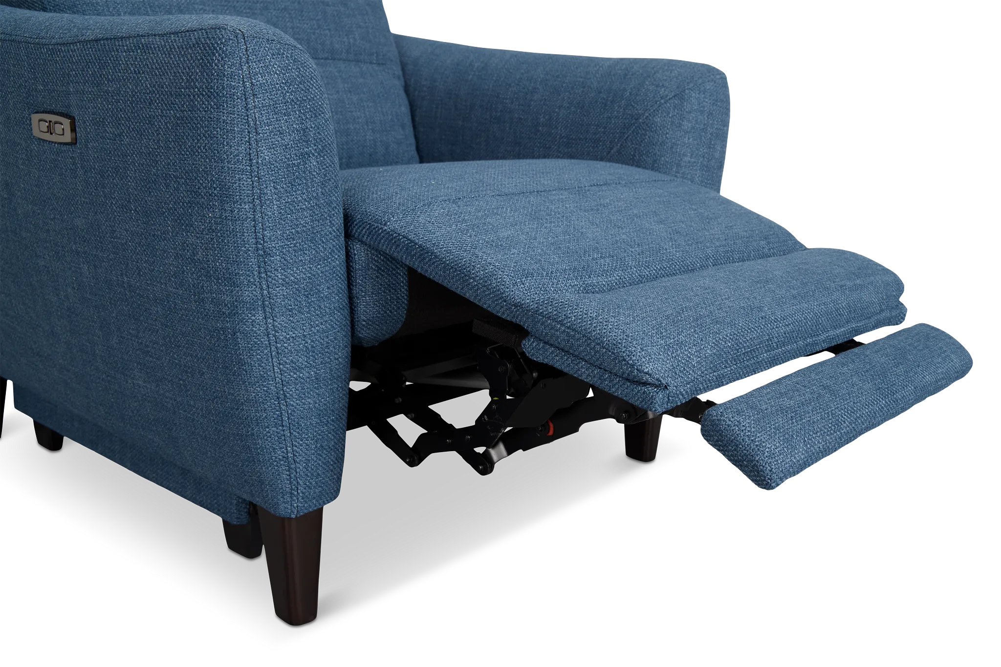 Keaton Blue Fabric Power Recliner With Power Headrest