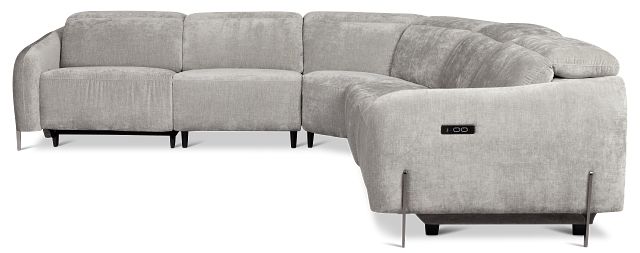 Zuri Gray Velvet Small Two-arm Power Reclining Sectional