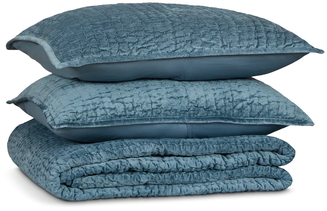 Barin Blue Coverlet Set Barin Blue Coverlet Set