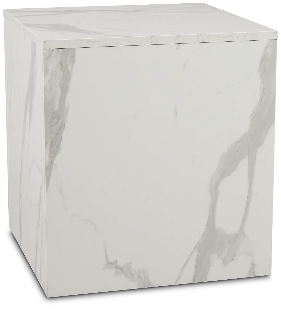 Modena White Square End Table