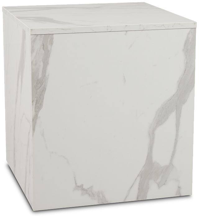 Modena White Square End Table
