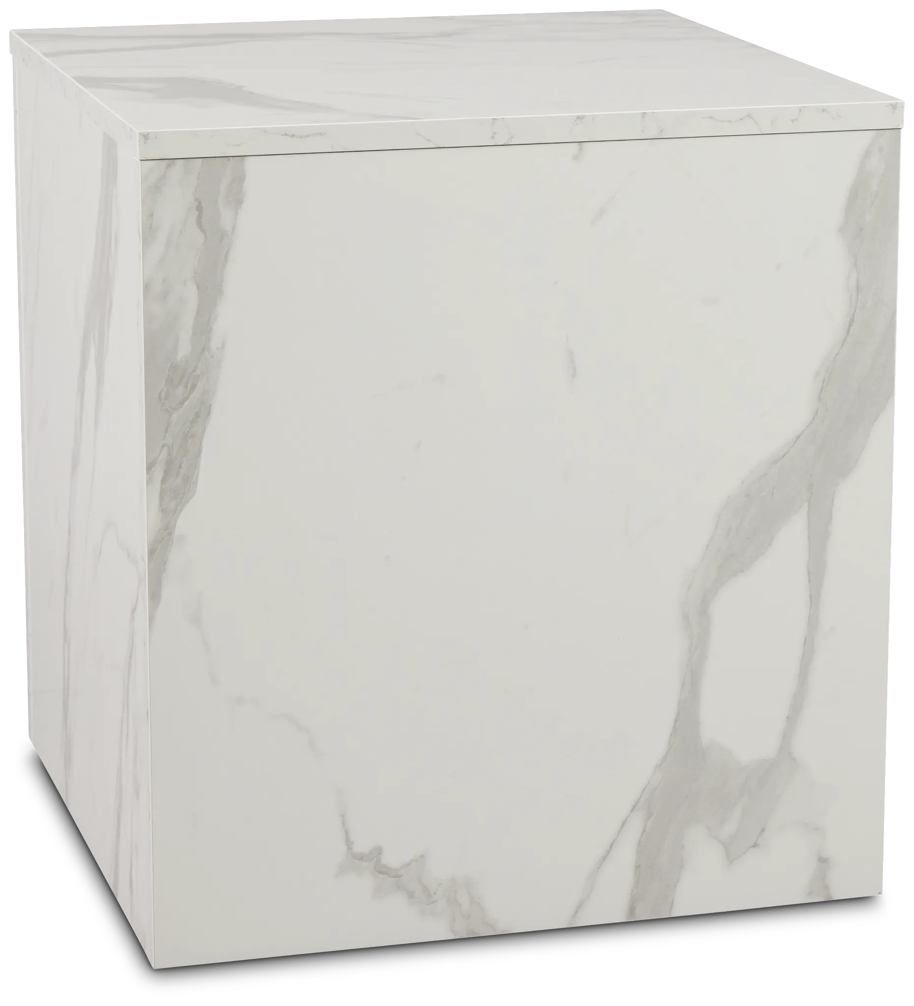 Modena White Square End Table