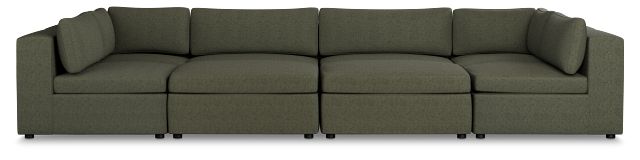 Destin Sutton Green Fabric 8-piece Pit Sectional