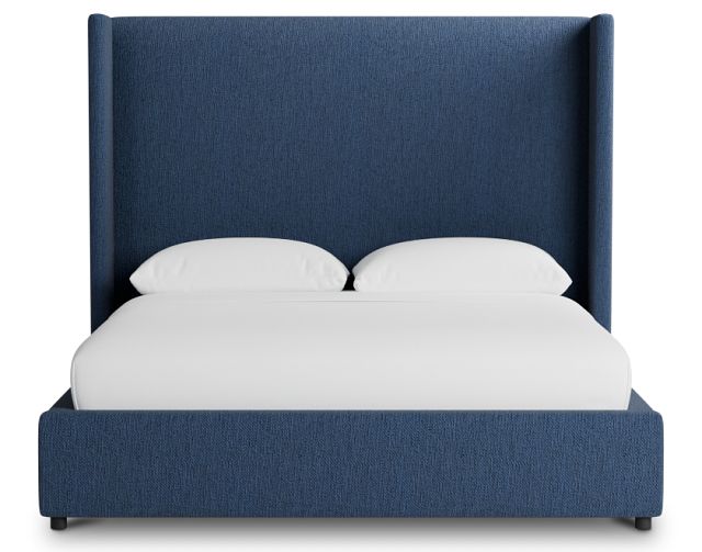 Captiva Revenue Dark Blue 60" Upholstered Shelter Bed
