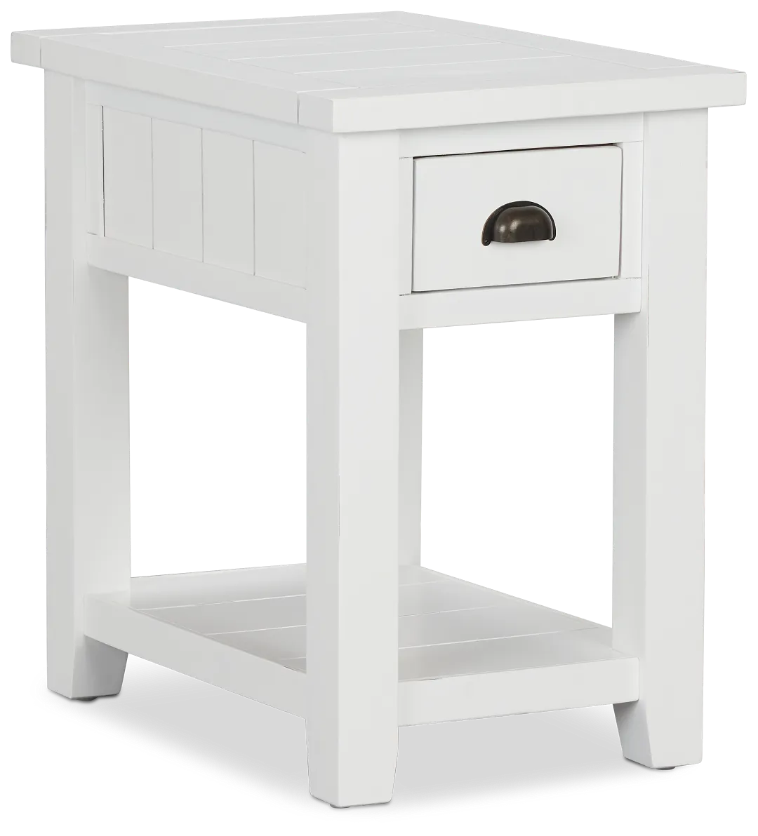 Bismark White Chairside Table
