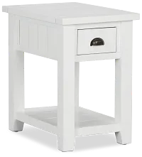Bismark White Chairside Table