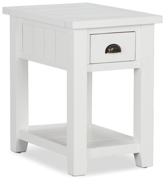 Bismark White Chairside Table