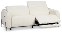 Zuri White Velvet Power Reclining Sofa W/ Power Headrest