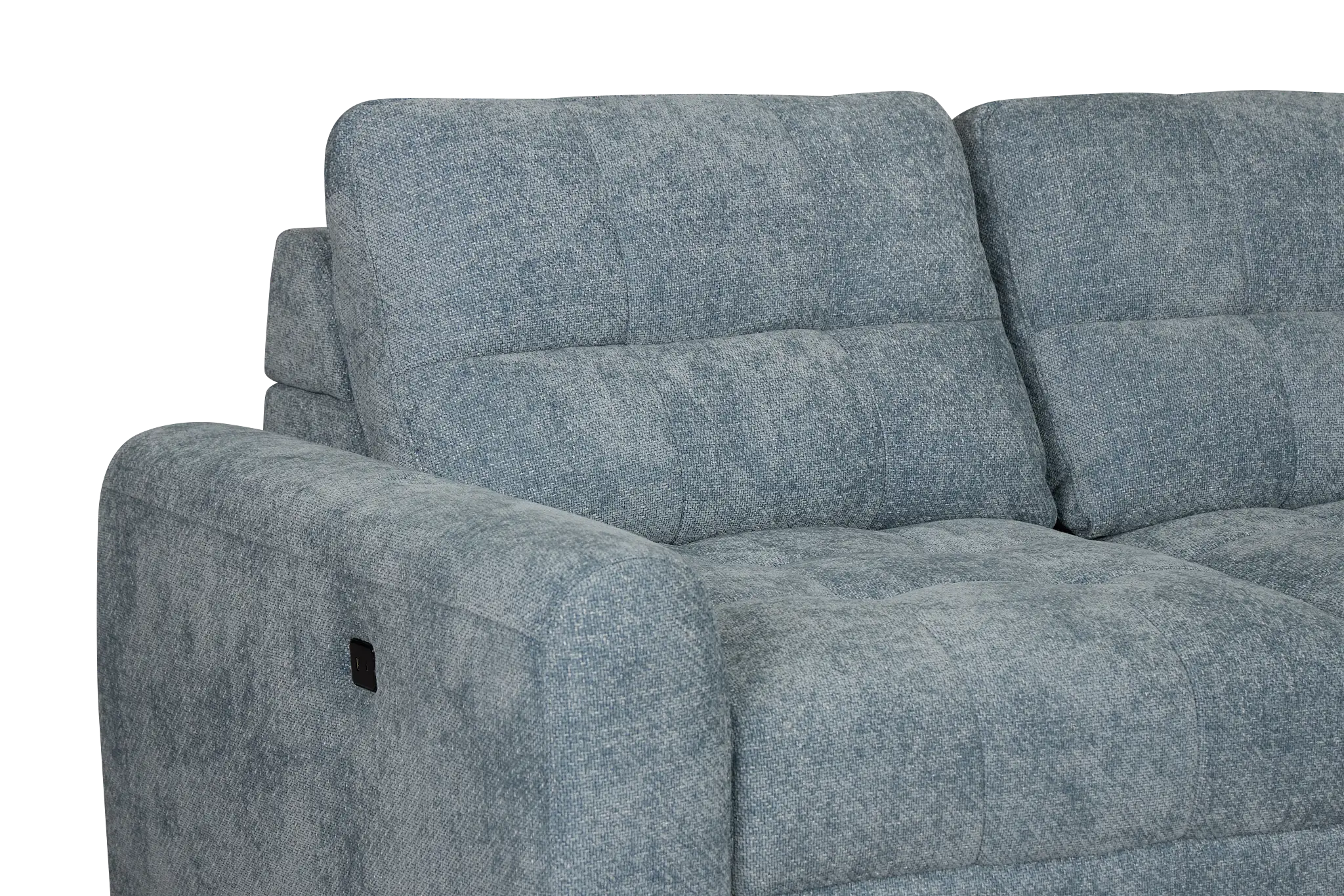 Hendrix Light Blue Fabric Right Power Extension Chaise Sectional Hendrix Light Blue Fabric Right Power Extension Chaise Sectional