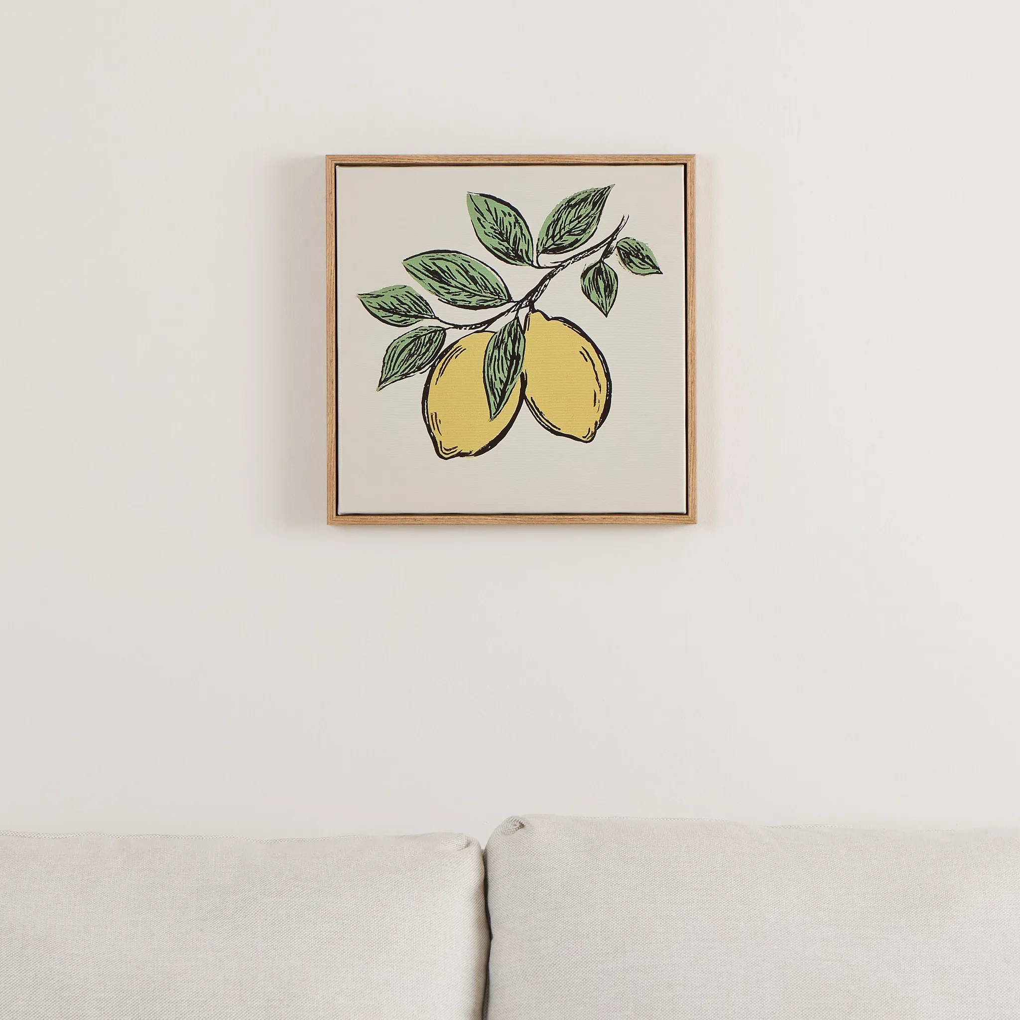 Suny Beige Framed Canvas Wall Art
