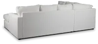 Avalon White Fabric Right Chaise Sectional