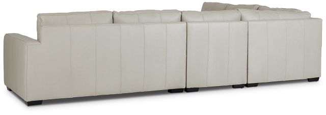 Dawkins Taupe Leather Medium Two-arm Sectional