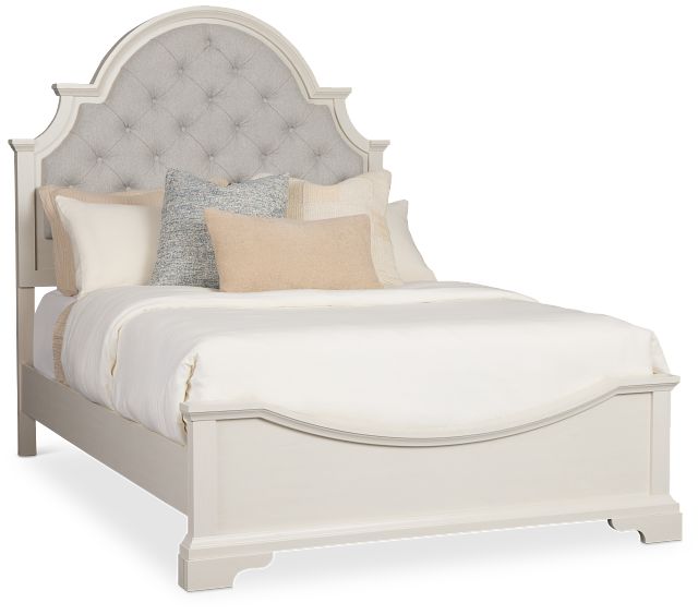 Charlotte White Uph Panel Bed