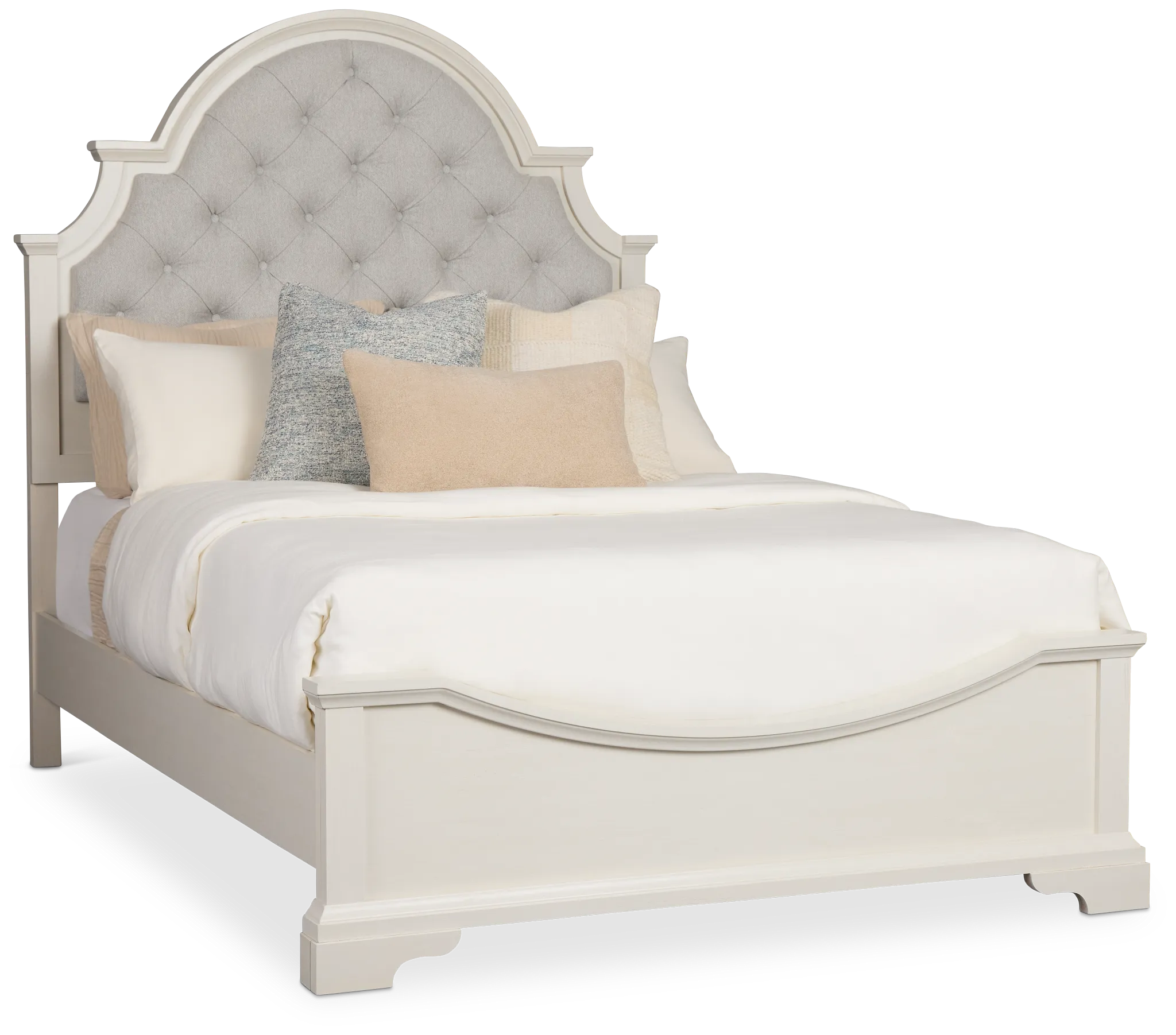Charlotte White Uph Panel Bed