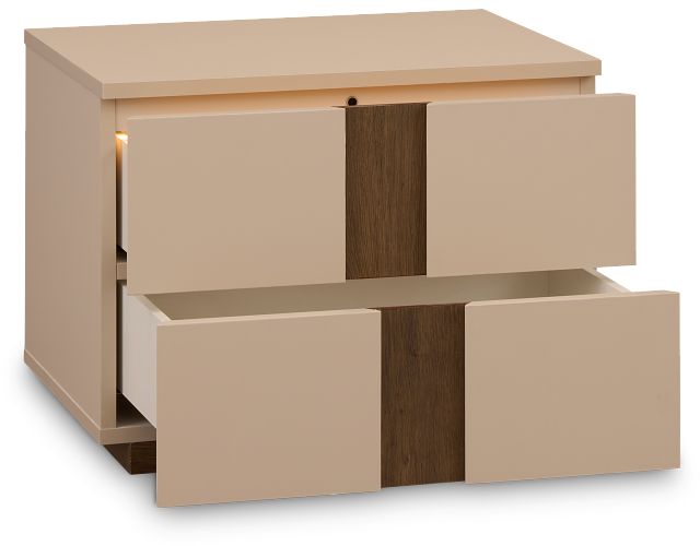 Brasilia Light Beige 2-drawer Nightstand